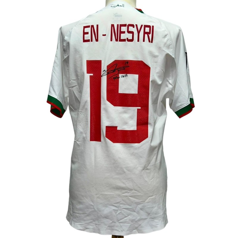 En Nesyri's Match-Worn Signed Shirt, Belgium vs Morocco WC 2022