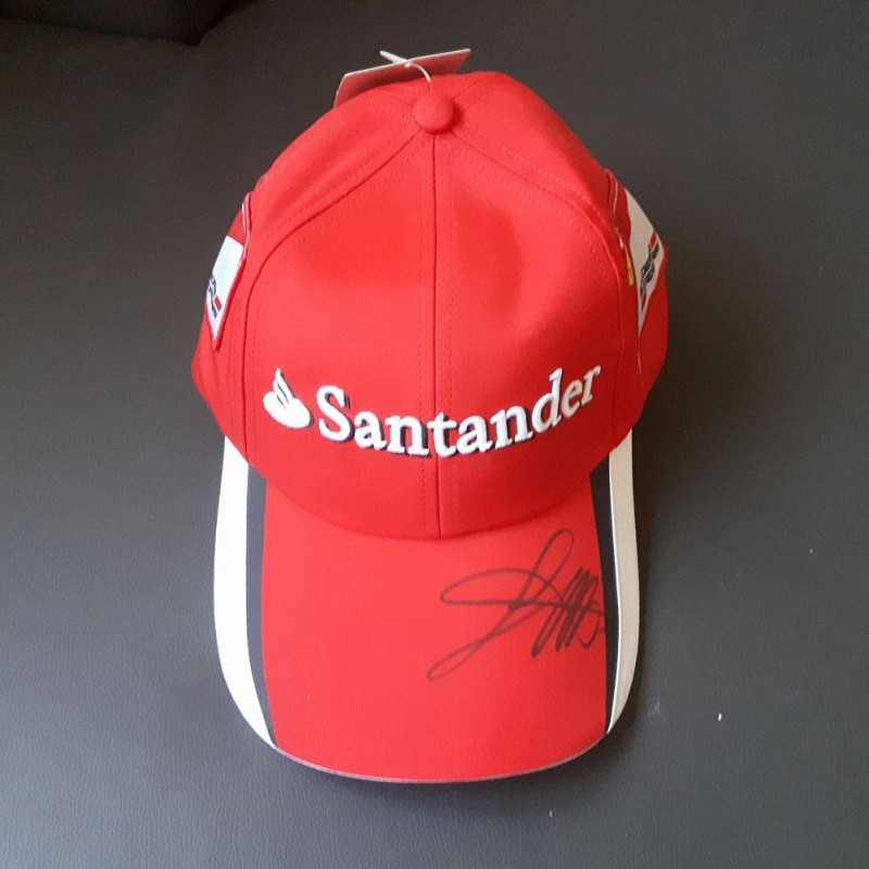 Official Team Ferrari Formula 1 Cap signed by the Sebastian Vettel in Monza 2015