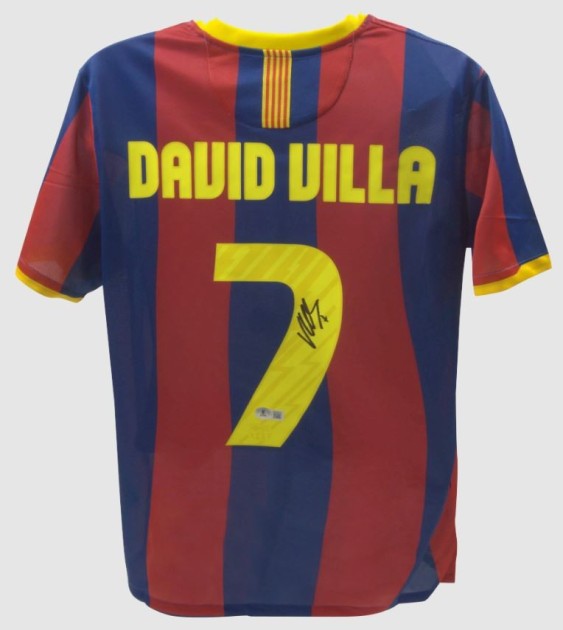Maglia firmata da David Villa del FC Barcelona