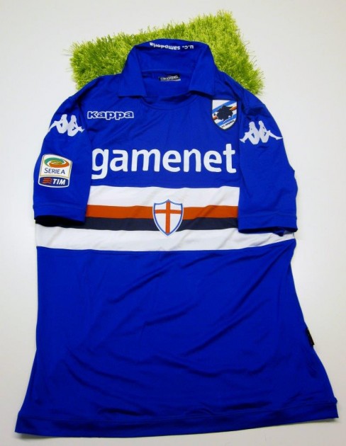 Sampdoria match worn shirt by Manolo Gabbiadini, Serie A 2013/2014 - signed