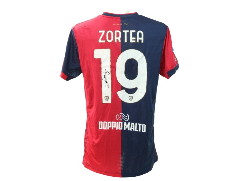 Zortea's Signed Unwashed Shirt, Cagliari vs Inter 2024