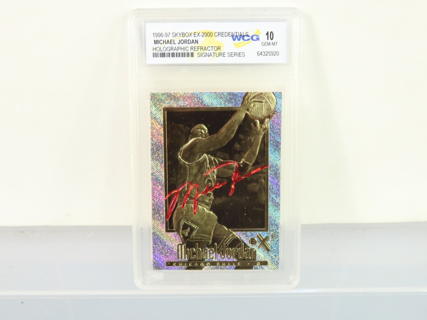 Michael Jordan Skybox Ex-2000 Holographic Refractor Signature Card, 1996/97