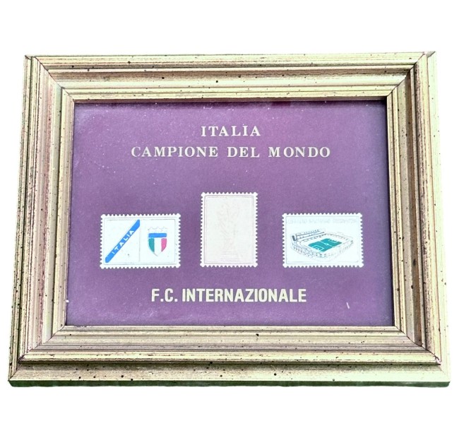 Picture Silver Stamps Italy x Inter, World Cup 1982 Victory