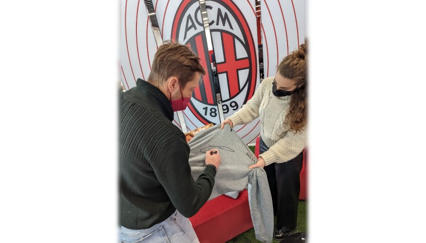 Fondazione Milan Sweatshirt Signed by Massimo Ambrosini