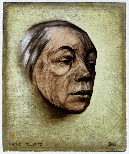 Käthe Kollwitz Self-Portrait - Etching on Glass