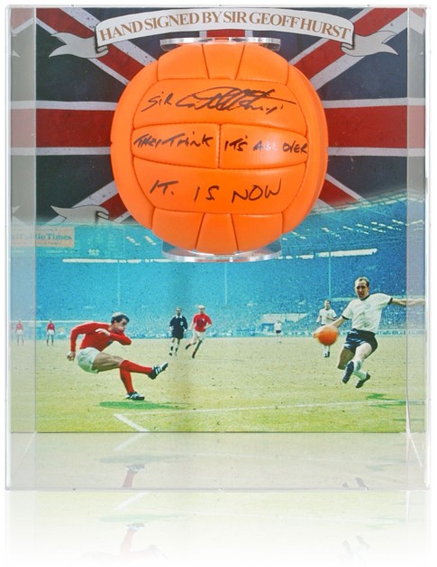 Sir Geoff Hurst Signed 1966 World Cup Football Display