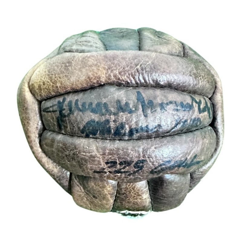 Vintage Mini Ball signed with dedication by Gunnar Nordahl