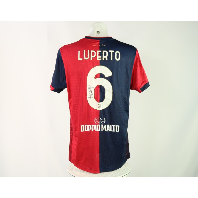 Luperto's Signed Unwashed Shirt, Cagliari vs Bologna 2024