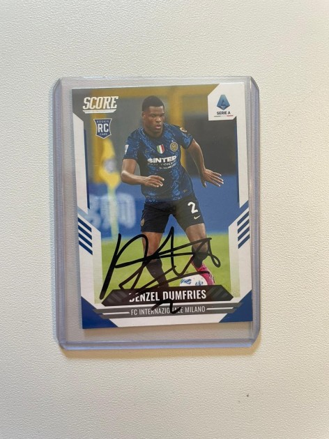 Denzel Dumfries's Signed Panini Score Card