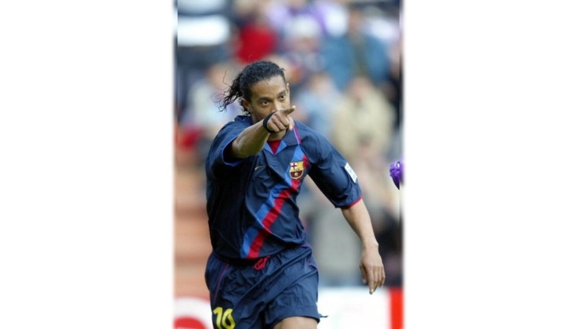 Ronaldinho's Official Barcelona Signed Shirt, 2003/04 - CharityStars