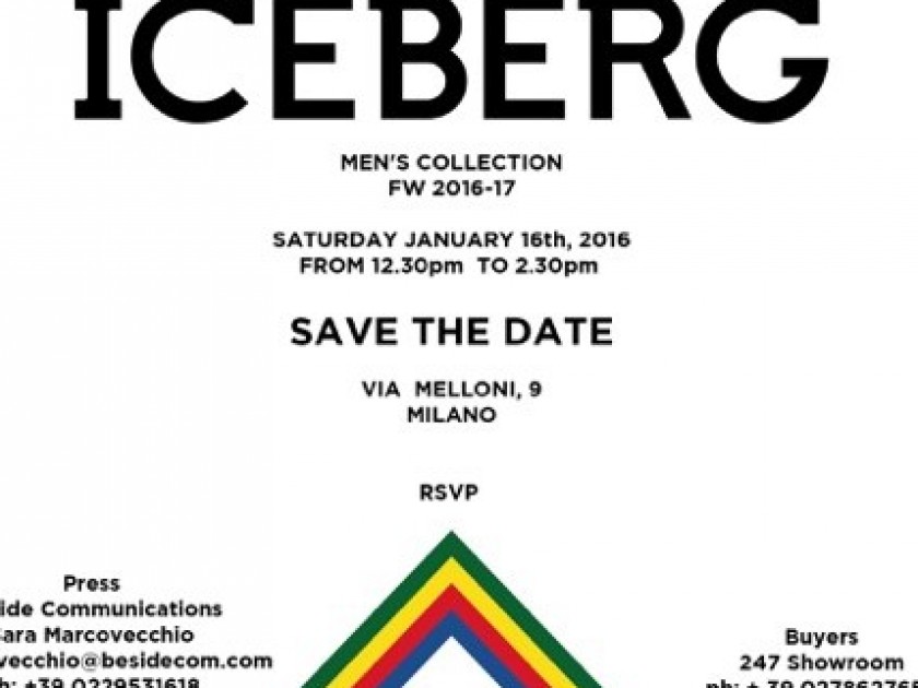 2 tickets Icerberg Man collection presentation - 16 January - Milan