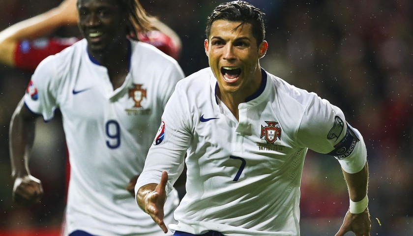 Ronaldo's Match-Issued/Worn Shirt, Denmark-Portugal 2014