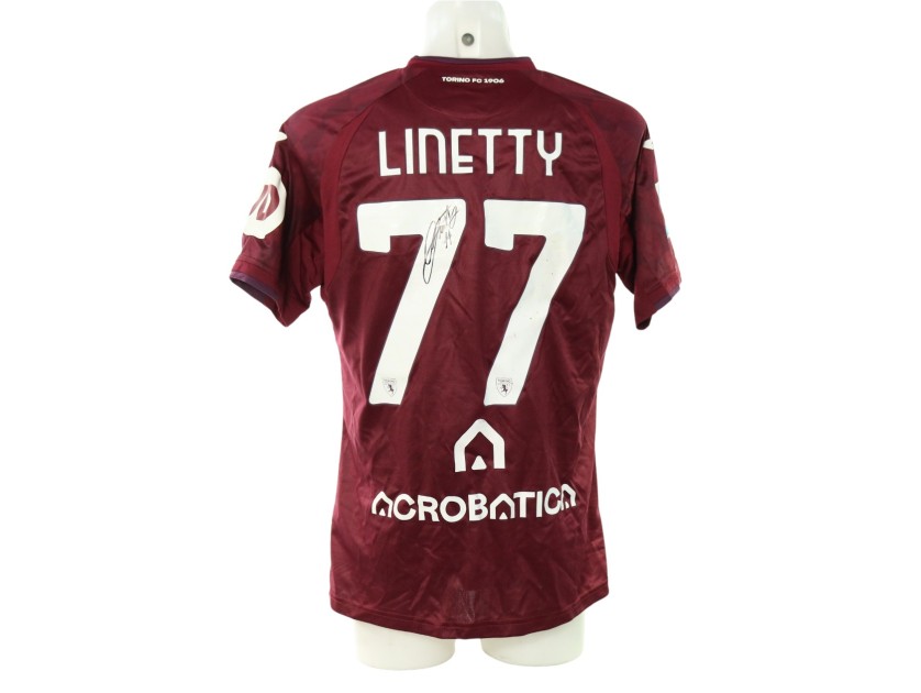 Maglia Linetty Unwashed Torino vs Bologna, 2024 - Autografata