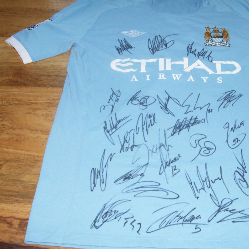Micah Richard's match issued/worn shirt - signed by the squad!