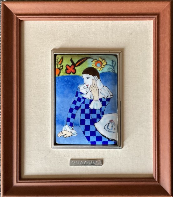 "Arlecchino pensoso" opera di Pablo Picasso (replica)