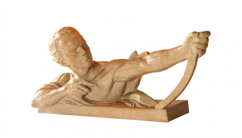 Terracotta Sculpture of Archer by Ugo Cipriani