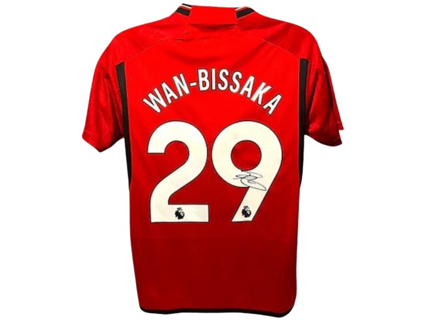 Maglia firmata e incorniciata del Manchester United 2023/24 di Aaron Wan-Bissaka