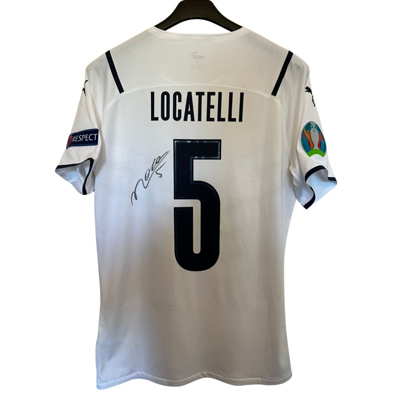 Locatelli's Signed Match-Issued Shirt, Belgium vs Italy 2021