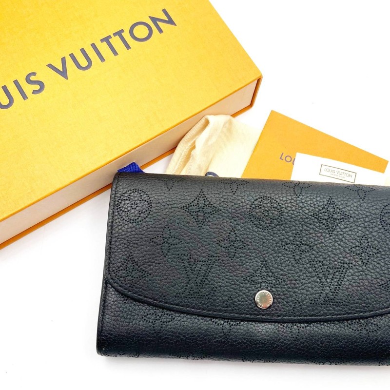 Louis Vuitton Black Leather Long Wallet