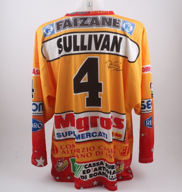 Hockey signed and used Sullivan's jersey