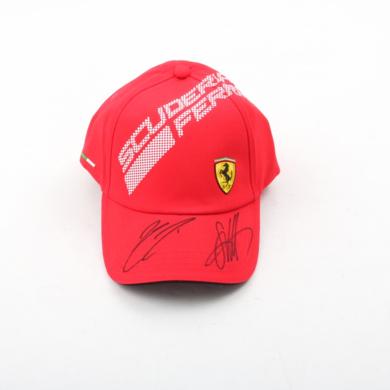 Ferrari Cap Signed by Vettel and Raikkonen