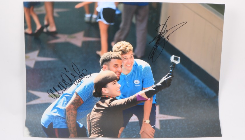 "US Tour" Walker and Stones Manchester City Signed Photograph