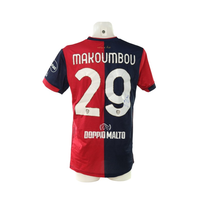 Makoumbou's Signed Unwashed Shirt, Cagliari vs Milan 2024