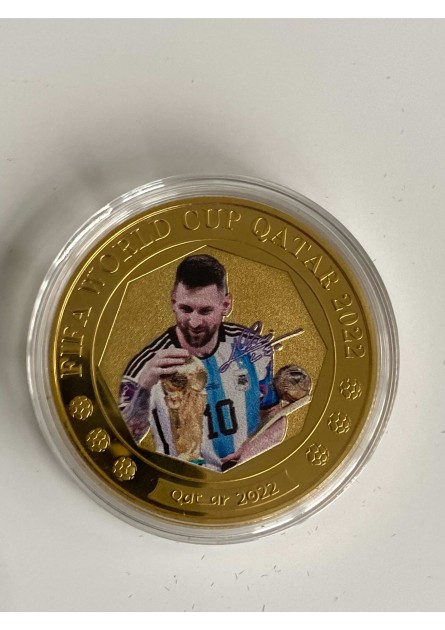 Lionel Messi World Cup Trophy Gold Plated Coin