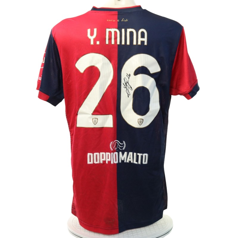 Mina's Signed Unwashed Shirt, Cagliari vs Hellas Verona 2024