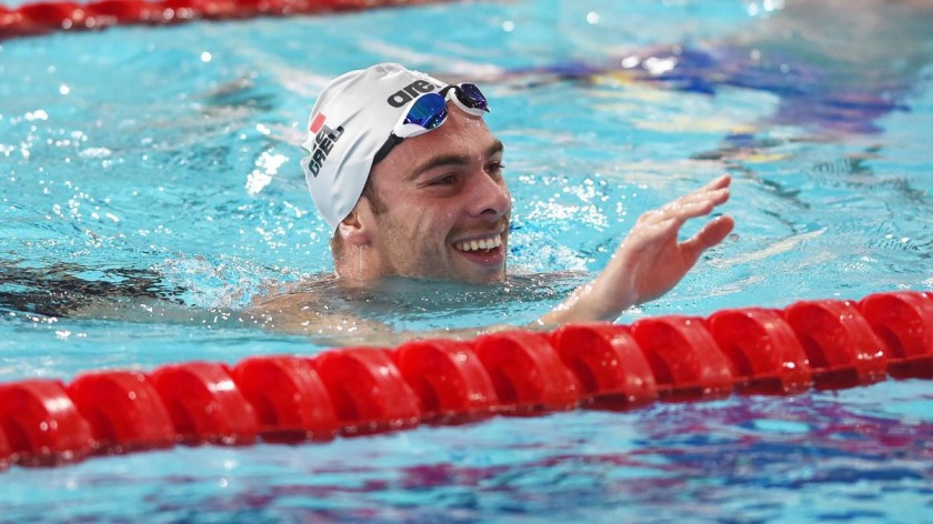 Gregorio Paltrinieri's Italy Signed Swimming Cap