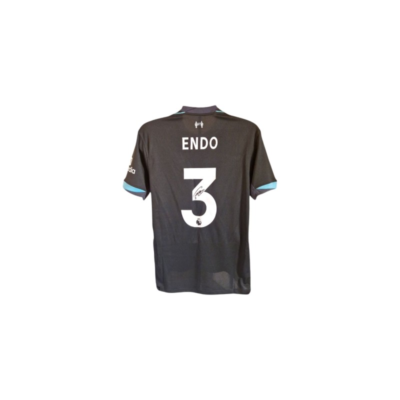 Wataru Endo's Liverpool 2024/25 Signed Replica Away Shirt