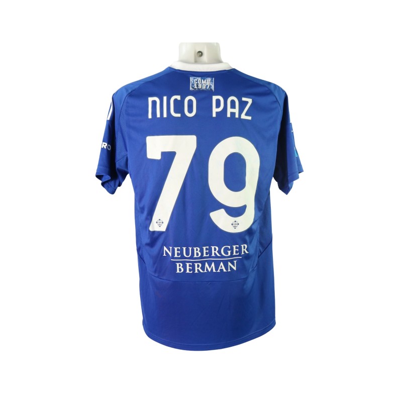 Nico Paz's Match-Worn Shirt Como vs Verona 2024