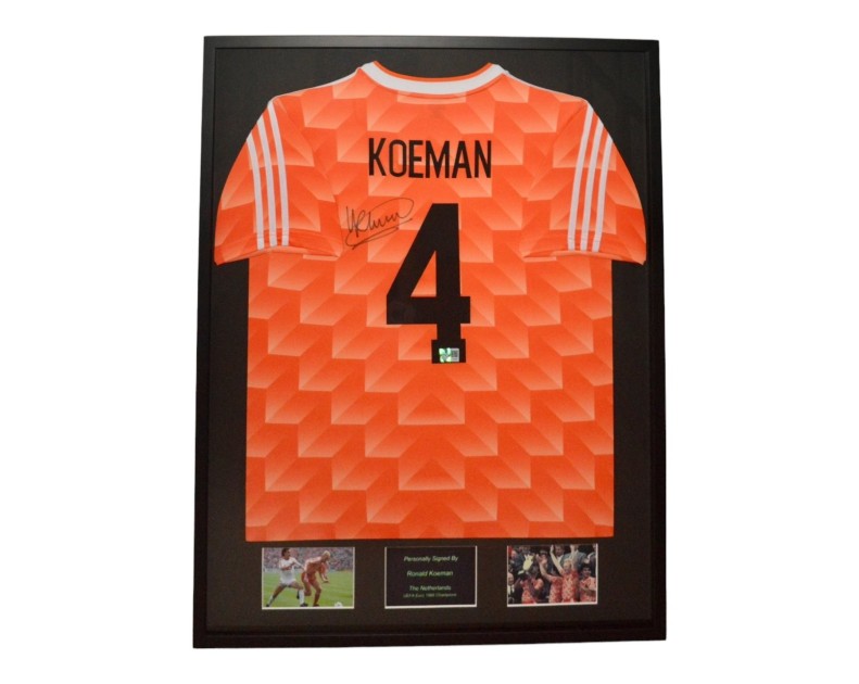 Maglia Ronald Koeman dell'Olanda 1988 firmata e incorniciata