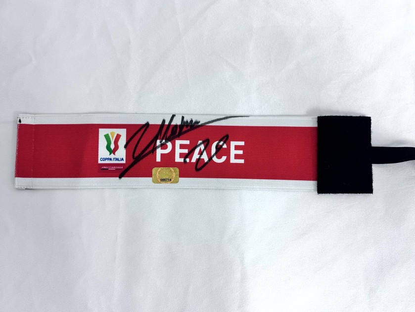 Italian Cup Match-Issued Captain's Armband - Signed by Zaccagni