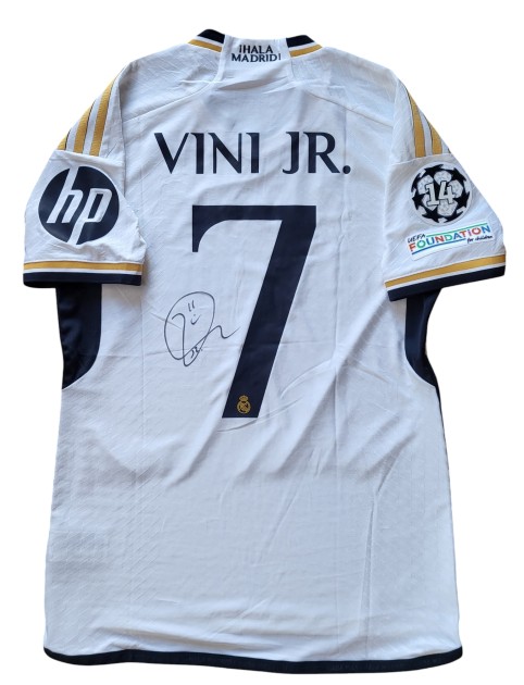 Vinicius' Borussia Dortmund vs Real Madrid Signed Match-Issued Shirt, UCL 2024 Finals