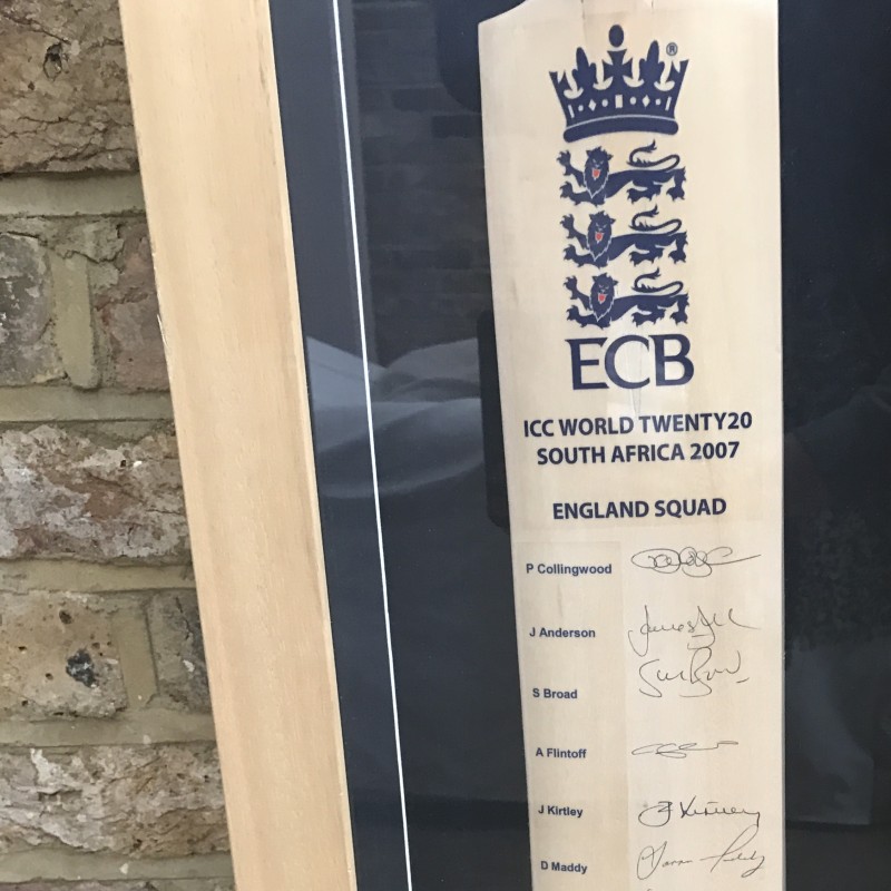 Signed England Cricket Bat from the ICC World Twenty20.