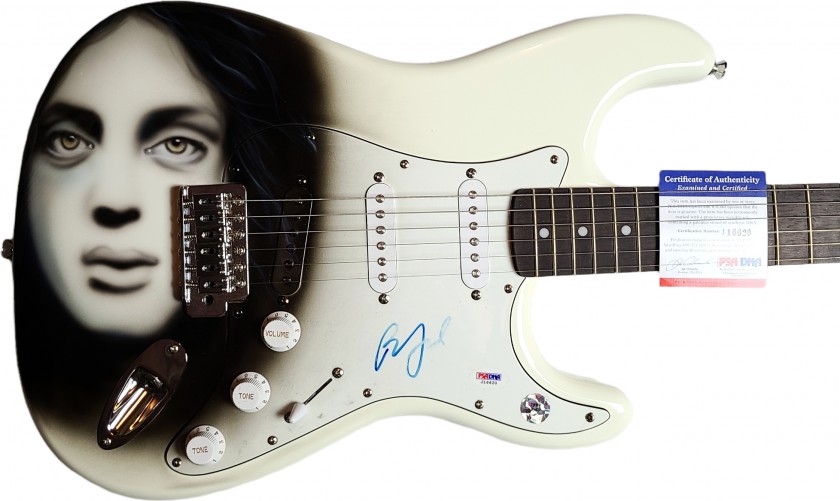 Billy Joel Signed Airbrushed Painting Guitar