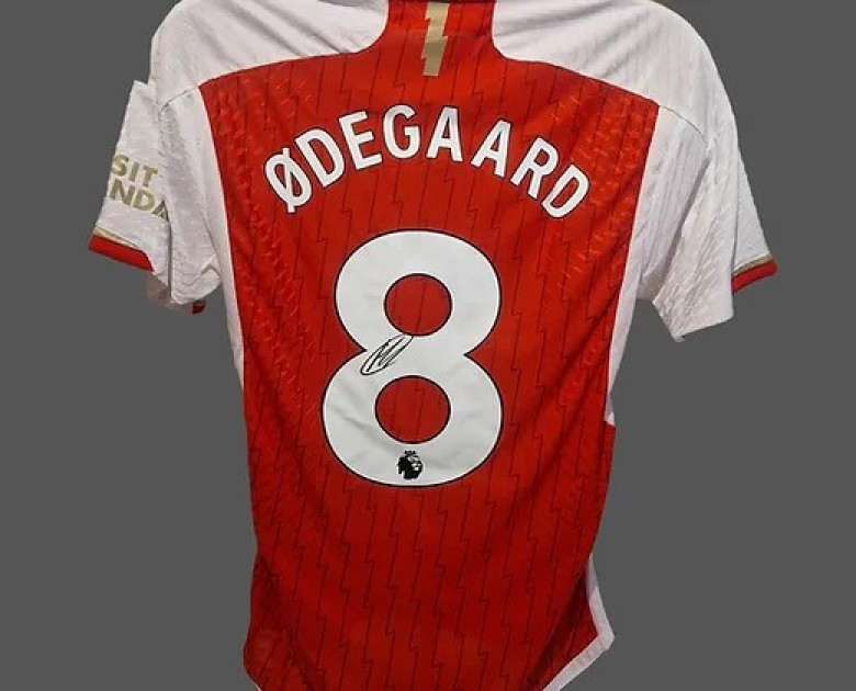Martin Odegaard's Arsenal 2023/24 Signed and Framed Player Version Shirt