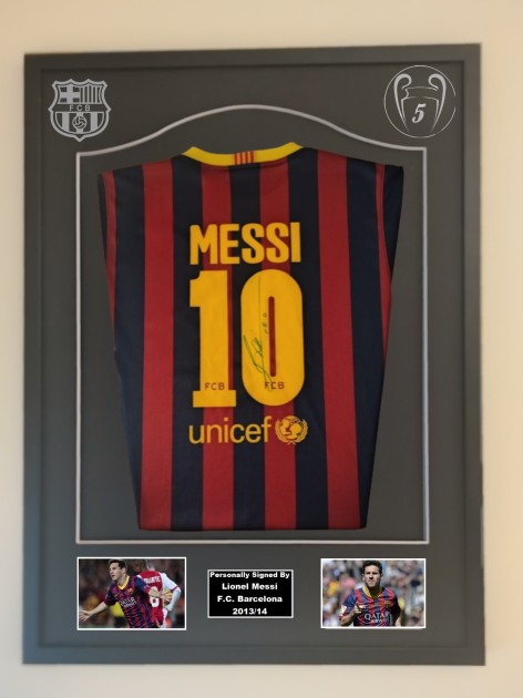 Lionel Messi's FC Barcelona Signed And Framed Shirt