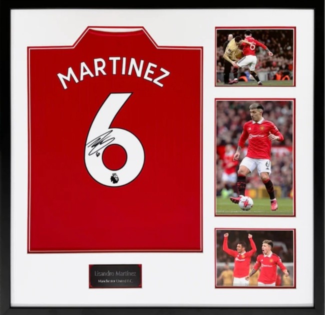 Lisandro Martínez Manchester United Signed and Framed Shirt