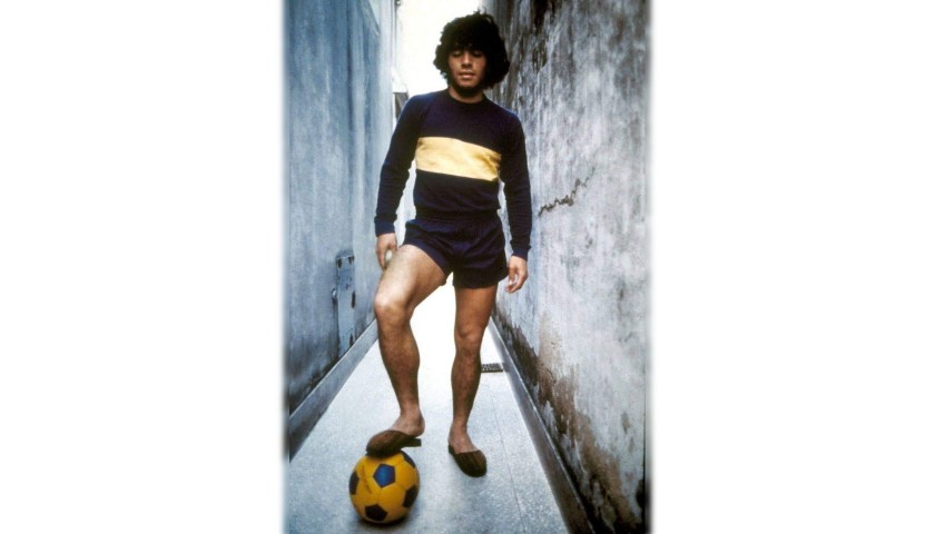 Boca Juniors Shirt, 1970s - Signed by Diego Maradona