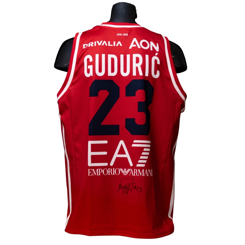 Marko Guduric's Signed Match-Worn Jersey, Olimpia Milano vs Guerri Napoli 2026