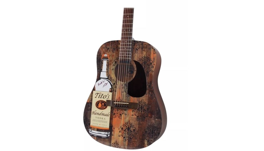  Limited Edition Autographed Titos Vodka Guitar + Moscow Mule Gift Basket 