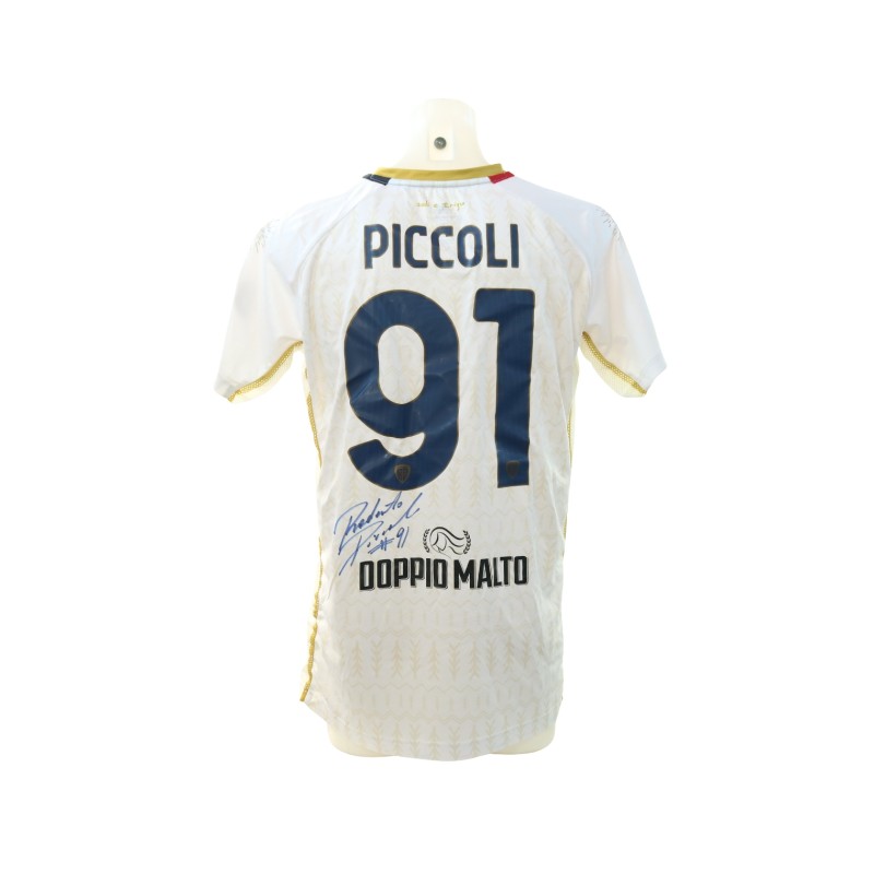 Piccoli's Signed Unwashed Shirt, Genoa vs Cagliari 2024