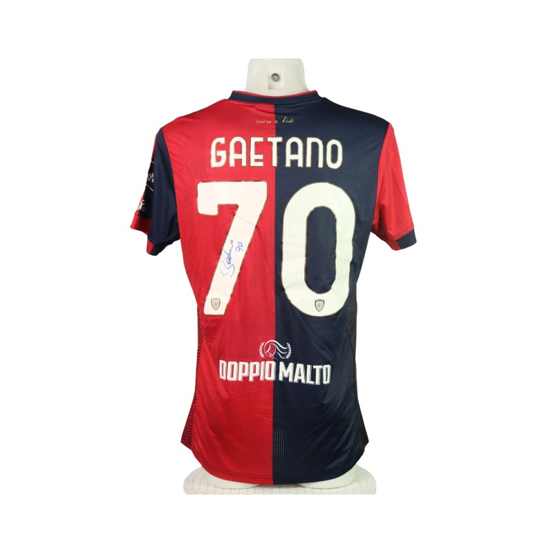 Gaetano Signed Unwashed Shirt, Cagliari vs Empoli 2024