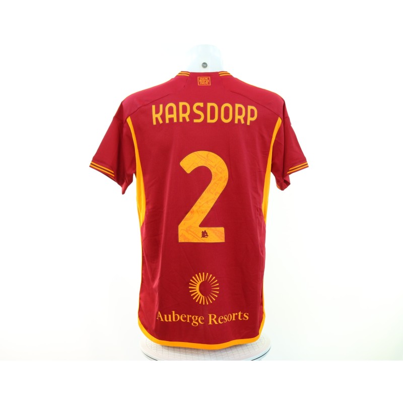 Karsdorp's Roma vs Empoli Issued SPQR Shirt, 2023