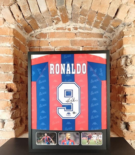 Ronaldo Nazario's Barcelona Signed And Framed Shirt