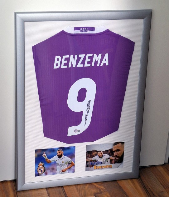 Karim Benzema Real Madrid 2017 Signed And Framed Away Shirt