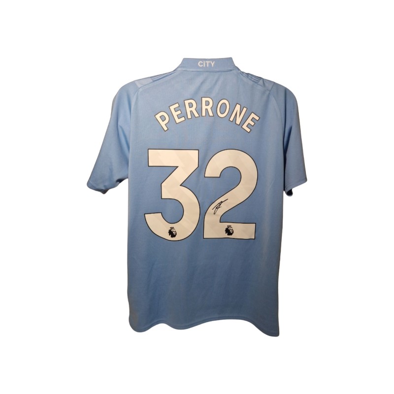 Maximo Perrone Signed Manchester City 2023-24 Official Home Football Shirt COA