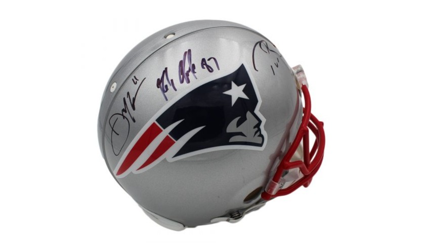 Brady, Edelman, & Gronkowski Signed New England Patriots NFL Helmet